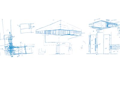 schets door Heembouw Architecten voor Nieuw Distributiecentrum met kantoor Plieger Amstelveen