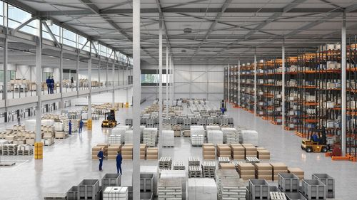 Impressie van de mezzanine, expeditie en warehouse van hoogwaardig distributiecentrum Norma Bijsterhuizen