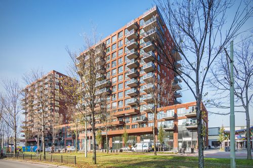 overzicht twee woontorens Wonen boven de hoven Delft