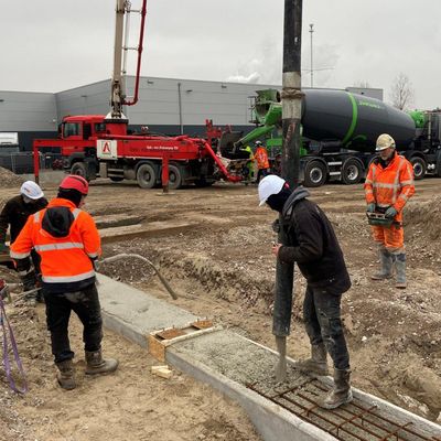 Circulair beton toegepast in de fundering bij nieuwbouw Vomar Voordeelmarkt