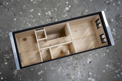 slimm miniatuur woning van boven af