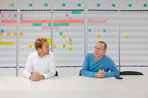 Vincent Star, planontwikkelaar bij Heembouw, en Jos Meijer, werkvoorbereider bij Heembouw