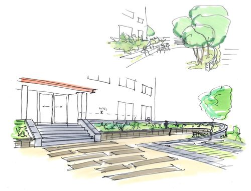 Groene metamorfose voorterrein Heembouw