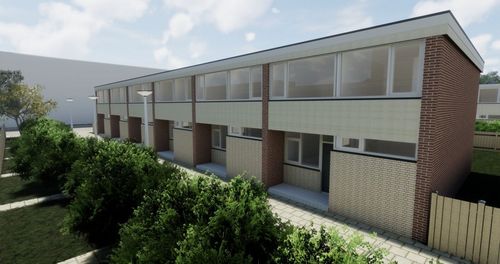 Artist impression Groot onderhoud aan 72 woningen Vivaldistraat Leiden