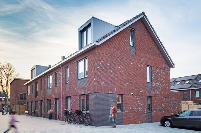 zijgevel nieuwbouw woonwijk De Marlot met 58 woningen ontwerp Heembouw Architecten